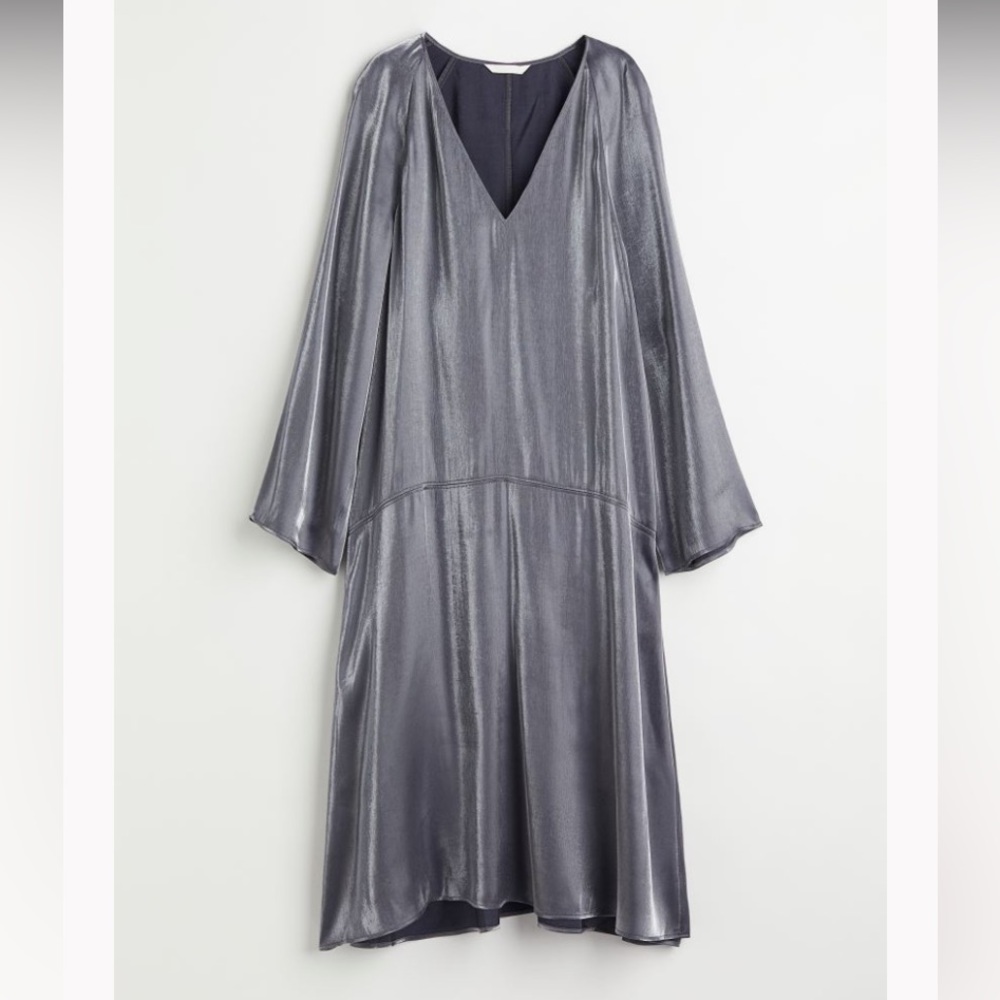 H&M gray tafetta High-sheen Dress